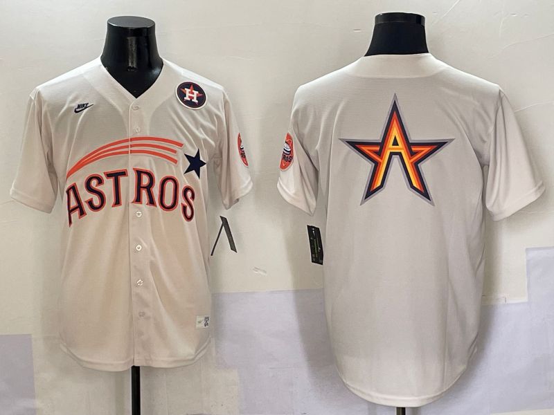 Men Houston Astros Blank Cream Five generations Joint Name 2025 Nike MLB Jersey style 9
